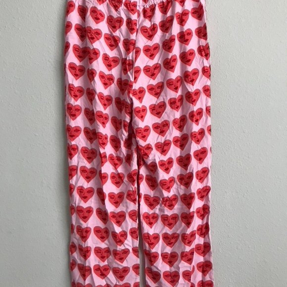 Bouffants & Broken Hearts Notch Collar Printed Pajama Set -Hearts (Sz S) a569434 - Picture 6 of 7